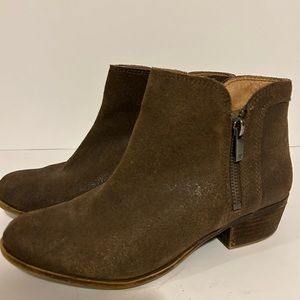 Lucky Brand Breah genuine leather distressed suede ankle boots booties size 7